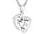Rhodium Over Sterling Silver 6mm Heart Semi-Mount Pendant With Chain