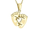 10k Yellow Gold 6mm Heart Semi-Mount Pendant With Chain