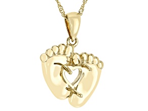 14k Yellow Gold 6mm Heart Semi-Mount Pendant With Chain