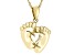 14k Yellow Gold 6mm Heart Semi-Mount Pendant With Chain