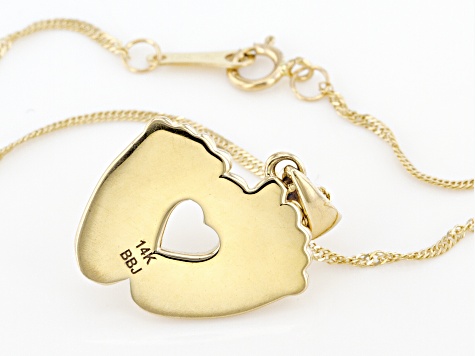 14k Yellow Gold 6mm Heart Semi-Mount Pendant With Chain