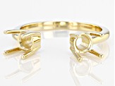 14k Yellow Gold 5mm Round Double Semi-Mount Cuff Ring