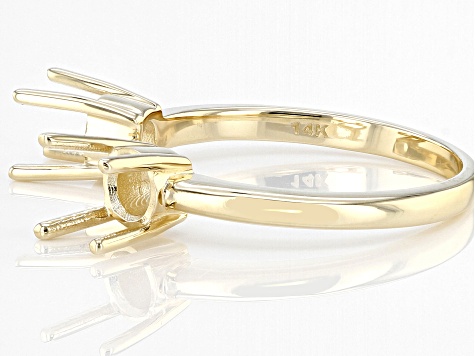 14k Yellow Gold 5mm Round Double Semi-Mount Cuff Ring