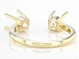 14k Yellow Gold 5mm Round Double Semi-Mount Cuff Ring