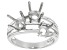 Rhodium Over Sterling Silver 5mm Round 3-Stone Semi-Mount Ring