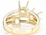 14k Yellow Gold 5mm Round 3-Stone Semi-Mount Ring