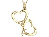 10k Yellow Gold 5mm Heart Semi-Mount Heart Pendant With Chain