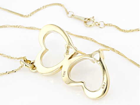 10k Yellow Gold 5mm Heart Semi-Mount Heart Pendant With Chain