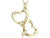 14k Yellow Gold 5mm Heart Semi-Mount Heart Pendant With Chain