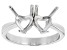 Rhodium Over Sterling Silver 6mm Heart Semi-Mount 2-Stone Ring