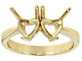 10k Yellow Gold 6mm Heart Semi-Mount 2-Stone Ring