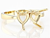 10k Yellow Gold 6mm Heart Semi-Mount 2-Stone Ring