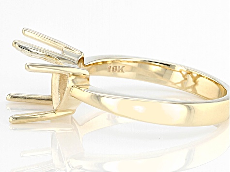 10k Yellow Gold 6mm Heart Semi-Mount 2-Stone Ring