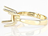 14k Yellow Gold 6mm Heart Semi-Mount 2-Stone Ring