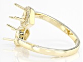 10k Yellow Gold 5mm Heart Semi-Mount And 0.20ctw White Zircon Bypass Ring