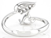 Rhodium Over Sterling Silver 6mm Heart Semi-Mount Bypass Ring