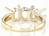 10k Yellow Gold 7x5mm Oval Semi-Mount 3-Stone Ring