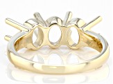 14k Yellow Gold 7x5mm Oval Semi-Mount 3-Stone Ring