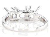 Rhodium Over Sterling Silver 5mm Round Semi-Mount 3-Stone Ring