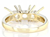 10k Yellow Gold 5mm Round Semi-Mount 3-Stone Ring