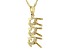 10k Yellow Gold 5mm Round Semi-Mount 3-Stone Pendant With Chain