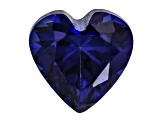 Blue Lab Created Sapphire Loose Gemstone 4mm Heart 0.30ct Loose Gemstone