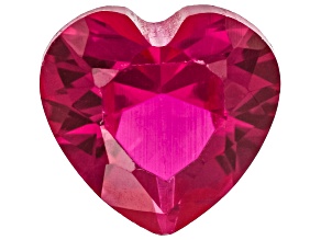 Red Lab Created Ruby 5mm Heart 0.60ct Loose Gemstone