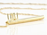 10k Yellow Gold 3mm Round Inlay 2-Stone 18-19" Semi-Mount Bar Necklace