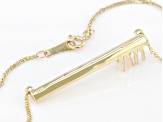 10k Yellow Gold 3mm Round Inlay 2-Stone 18-19" Semi-Mount Bar Necklace