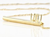 14k Yellow Gold 3mm Round Inlay 2-Stone 18-19" Semi-Mount Bar Necklace