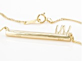 14k Yellow Gold 3mm Round Inlay 2-Stone 18-19" Semi-Mount Bar Necklace