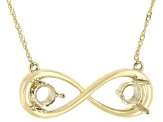 14k Yellow Gold 5mm Round 18-19" Semi-Mount Infinity Necklace