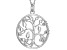 Rhodium Over Sterling Silver Pendant Semi-Mount With Chain