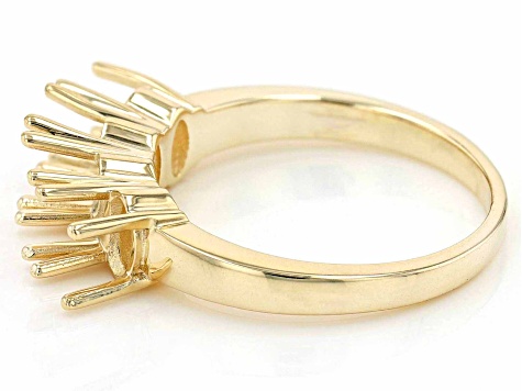 14k Yellow Gold 6x4mm Oval 4-Stone Ring Semi-Mount