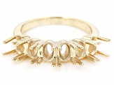10k Yellow Gold 6x4mm Oval 6-Stone Ring Semi-Mount