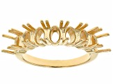 14k Yellow Gold 6x4mm Oval 7-Stone Ring Semi-Mount