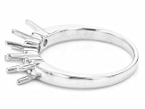 Rhodium Over Sterling Silver 4mm Round 4-Stone Ring Semi-Mount