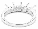 Rhodium Over Sterling Silver 4mm Round 4-Stone Ring Semi-Mount