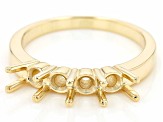 14k Yellow Gold 4mm Round 4-Stone Ring Semi-Mount