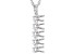 Rhodium Over Sterling Silver 4mm Round 5-Stone Pendant Semi-Mount With Chain