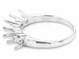 Rhodium Over Sterling Silver 4mm Round 5-Stone Ring Semi-Mount