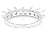 Rhodium Over Sterling Silver 4mm Round 6-Stone Ring Semi-Mount