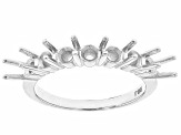 Rhodium Over Sterling Silver 4mm Round 7-Stone Ring Semi-Mount