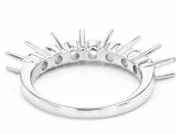 Rhodium Over Sterling Silver 4mm Round 7-Stone Ring Semi-Mount