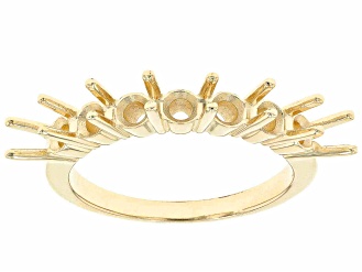 10k Yellow Gold 4mm Round 7-Stone Ring Semi-Mount