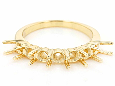 14k Yellow Gold 4mm Round 7-Stone Ring Semi-Mount