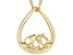 14k Yellow Gold 3-Stone 4x3mm Pear Pendant Semi-Mount With Chain