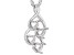 Rhodium Over Sterling Silver 4mm Heart 4-Stone Pendant Semi-Mount With Chain