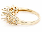 10k Yellow Gold Round 5-Stone Ring Semi-Mount With 0.30ctw White Diamonds