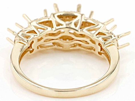 10k Yellow Gold Round 5-Stone Ring Semi-Mount With 0.30ctw White Diamonds